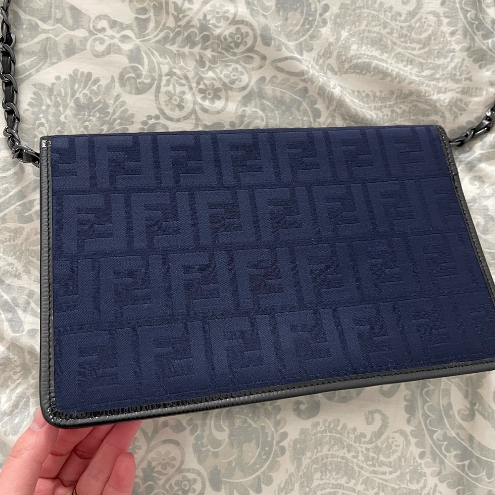 Fendi Navy Blue Clutch